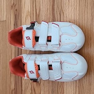 Peloton White & Orange Cycling Spinning Shoes **NO CLEATS** SIZE 46